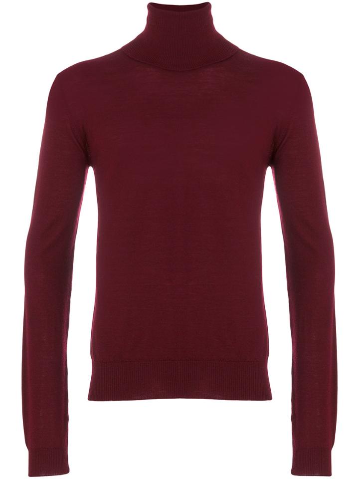 Chalayan Split Neck Roll Neck Jumper - Red