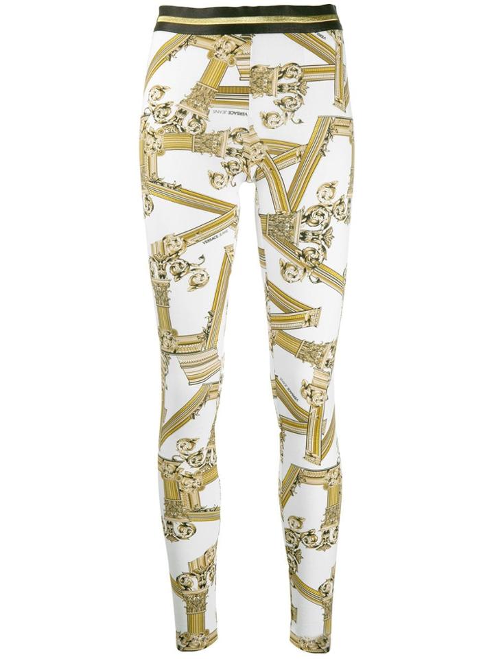 Versace Jeans Pillars Print Leggings - White