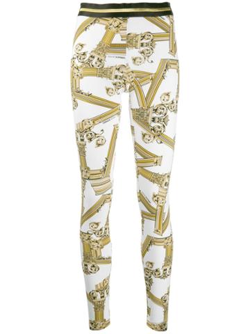 Versace Jeans Pillars Print Leggings - White
