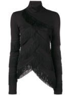 Y / Project Fringed Detail Turtleneck Sweater - Black