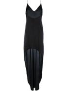 Saint Laurent Asymmetric Slip Dress, Women's, Size: 38, Black, Viscose