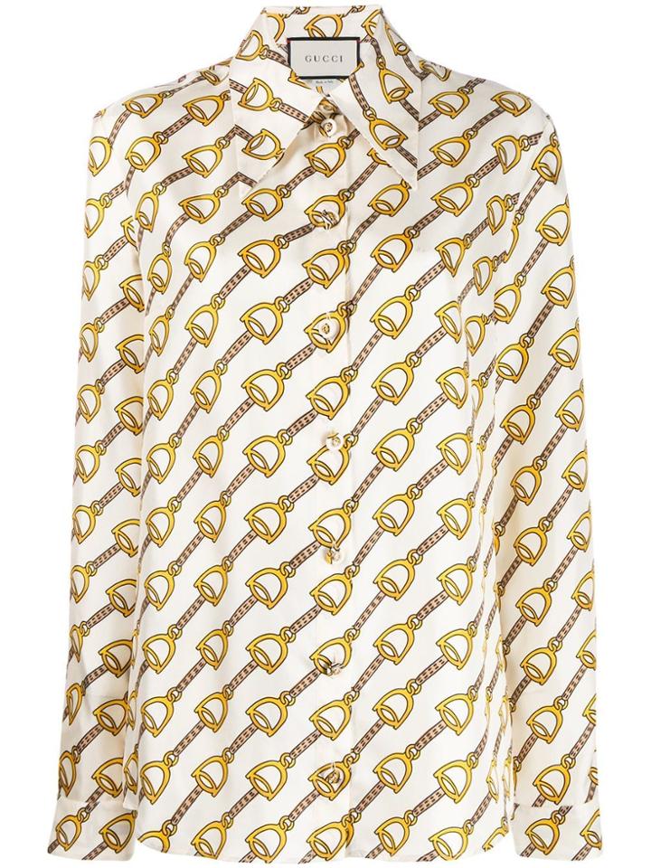 Gucci Chain Link Print Shirt - Neutrals