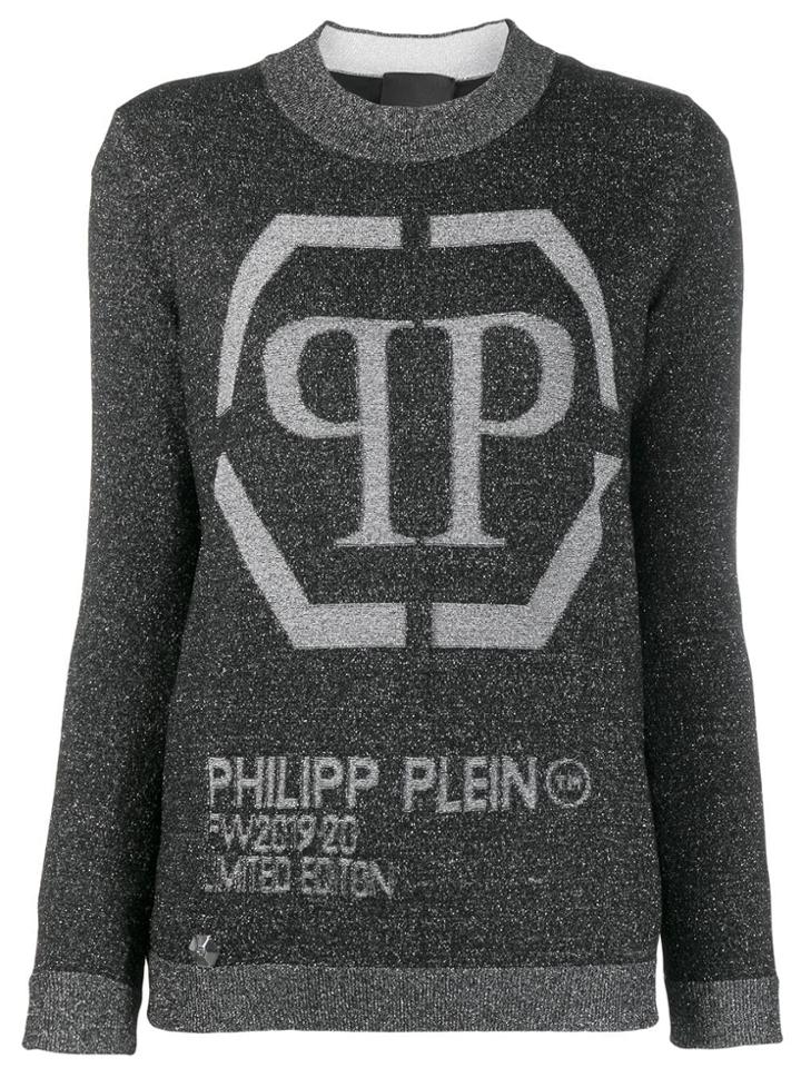 Philipp Plein Logo Lurex Jumper - Black