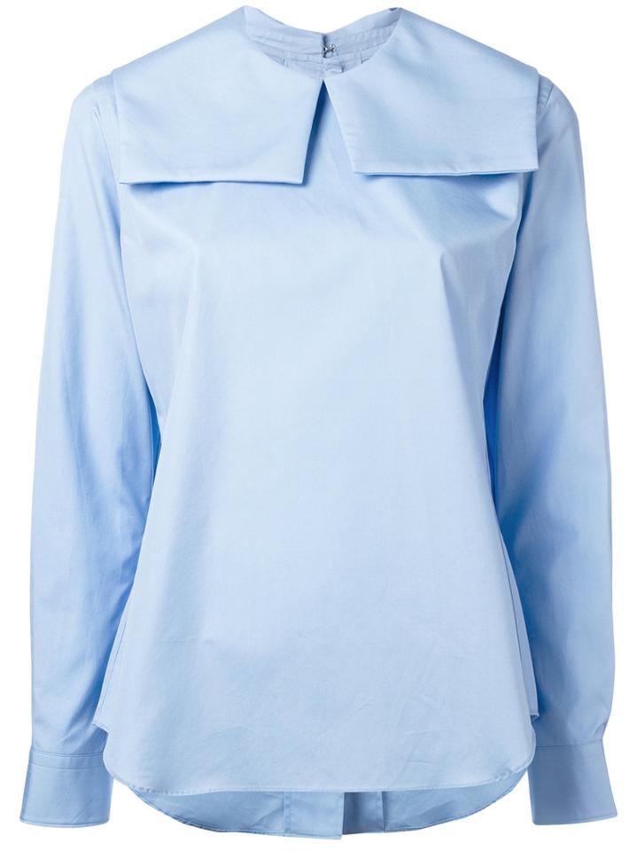 Comme Des Garçons Girl - Square Collar Blouse - Women - Cotton - L, Blue, Cotton