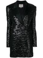 Amen Sequin Blazer Dress - Black