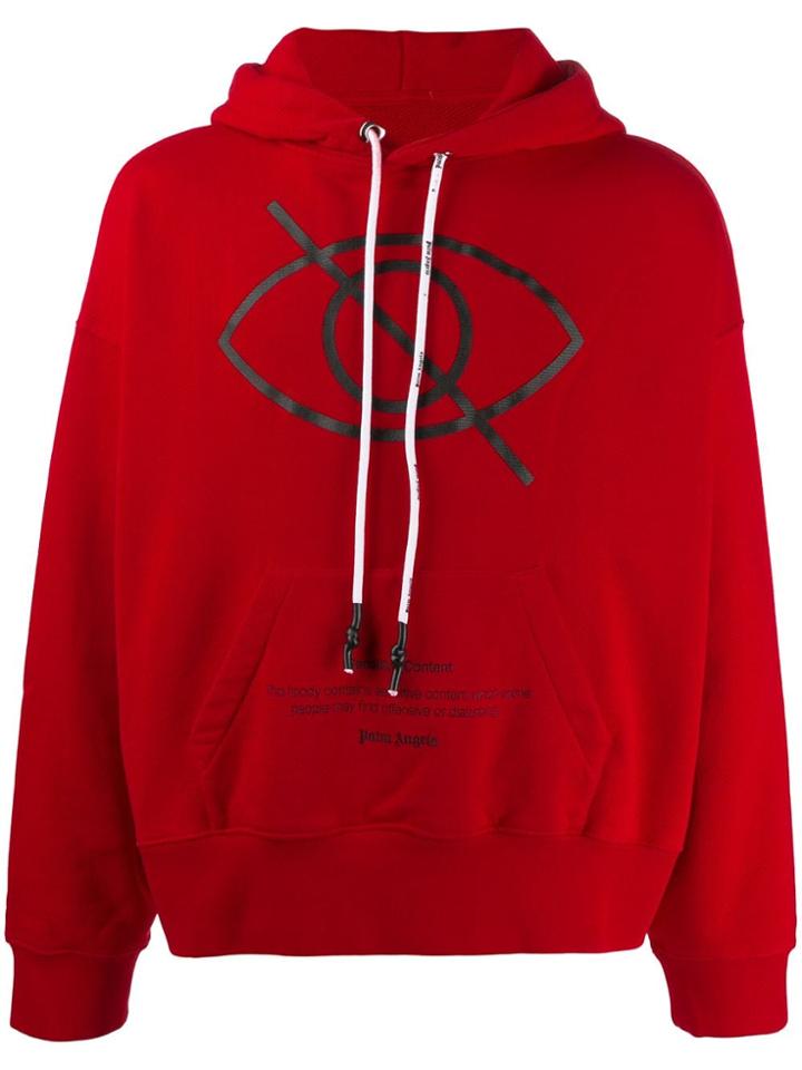 Palm Angels Graphic Logo Hoodie - Red