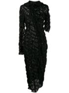 Comme Des Garçons Ruched Asymmetric Dress - Black