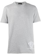 Versace Embroidered Medusa Motif T-shirt - Grey