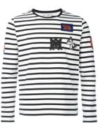 Alexander Mcqueen Badge Appliqué Striped Top - White