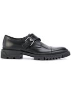 Versace Buckled Monkstrap Shoes - Black