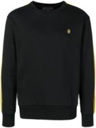 Stella Mccartney Striped-sleeve Crew Neck Sweatshirt - Black