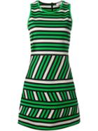 Lanvin Striped Pattern Dress, Women's, Size: 36, Green, Cotton/polyamide/spandex/elastane