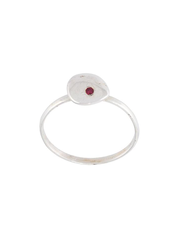 Natasha Collis Large Ruby Nugget Ring, Women's, Size: 56.3, Metallic, Sterling Silver/ruby