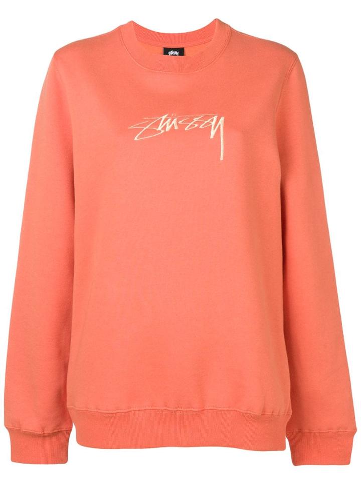 Stussy Oversized Logo Sweatshirt - Orange