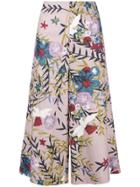 Erika Cavallini Floral Print Palazzo Trousers - Pink & Purple
