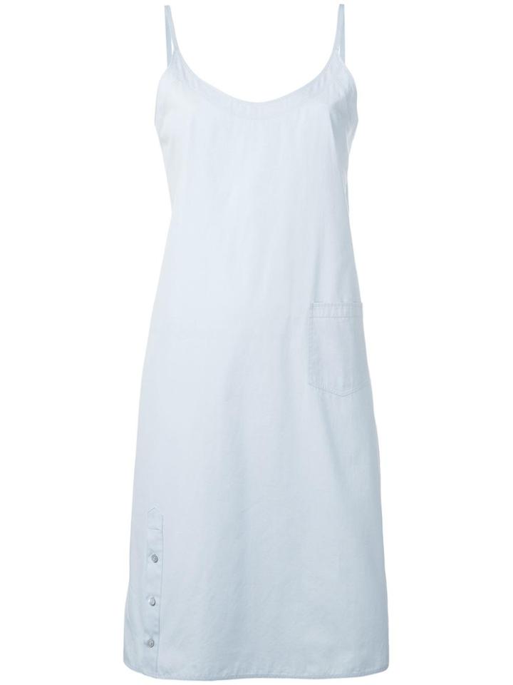 Helmut Lang Rear Button Wrap Dress - Blue
