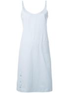 Helmut Lang Rear Button Wrap Dress - Blue