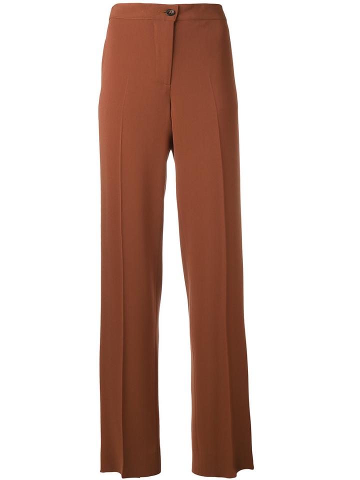 Alberto Biani Wide Leg Trousers, Women's, Size: 40, Brown, Polyester/triacetate