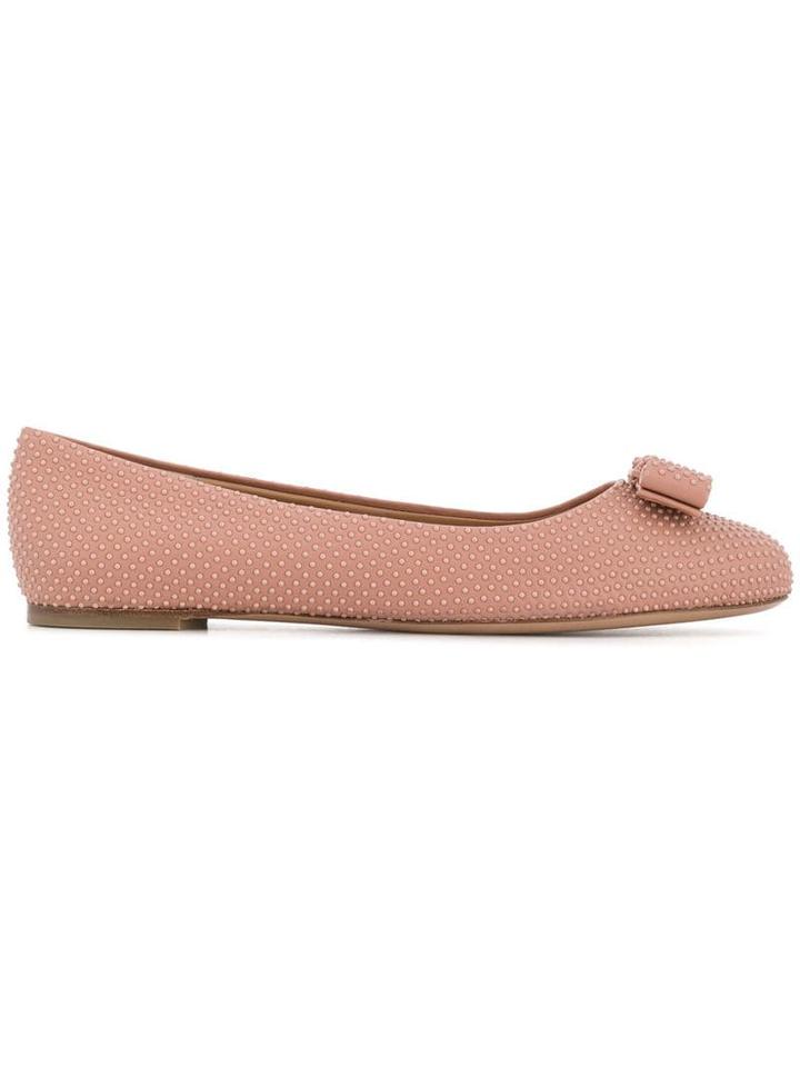 Salvatore Ferragamo Varina Crystal Embellished Ballerinas - Neutrals