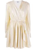Msgm Metallic Short Dress - Gold