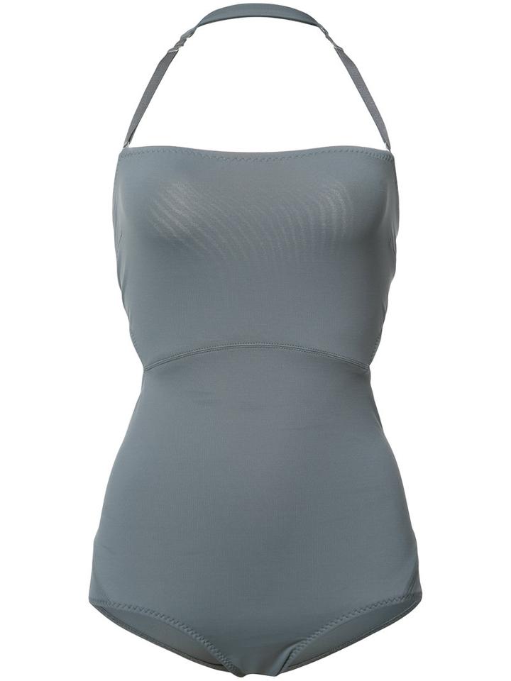 Malia Mills Bandeau Swimsuit, Women's, Size: 12, Grey, Nylon/spandex/elastane