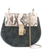 Chloé - Drew Shoulder Bag - Women - Calf Leather/python Skin/calf Suede - One Size, Blue, Calf Leather/python Skin/calf Suede
