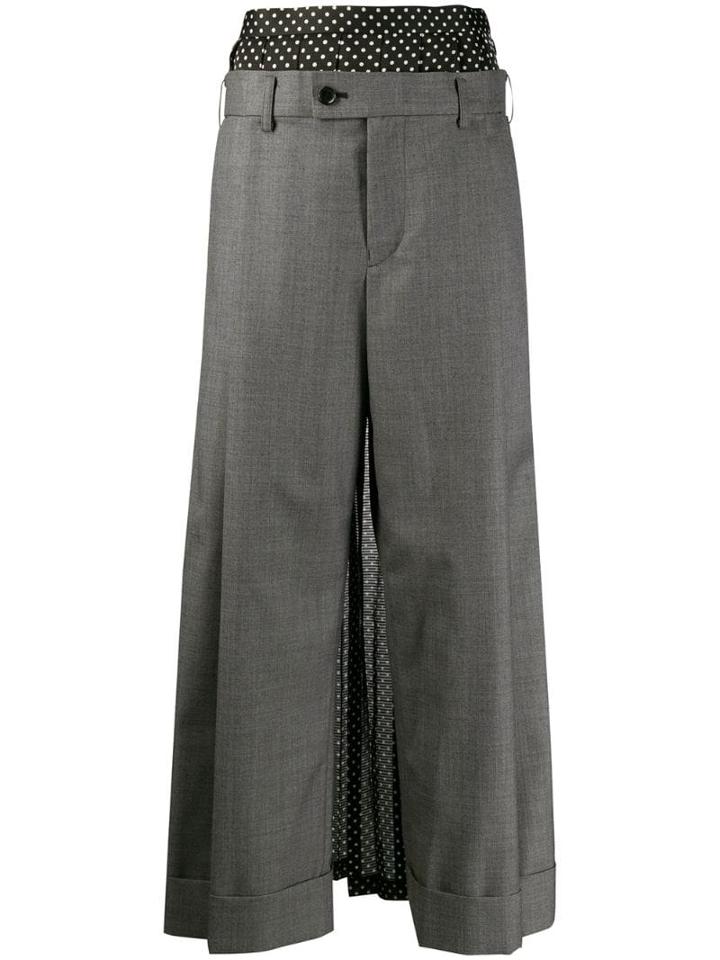 Junya Watanabe Layered Palazzo Suit Trousers - Grey
