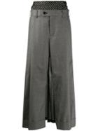 Junya Watanabe Layered Palazzo Suit Trousers - Grey