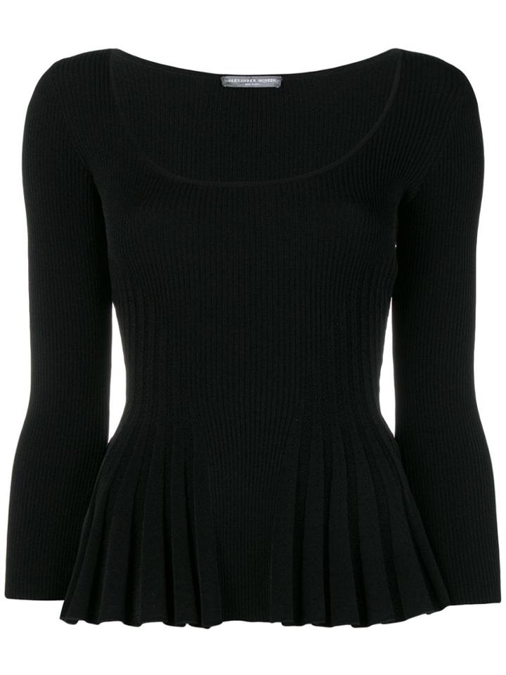 Alexander Mcqueen Peplum Blouse - Black