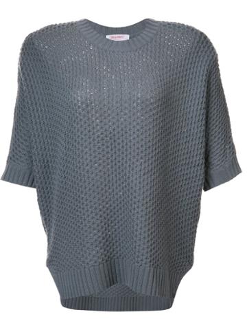 Organic By John Patrick Round Neck Shortsleeve Blouse, Women's, Size: Small, Grey, Cashmere/merino
