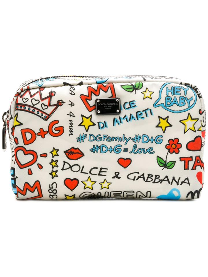 Dolce & Gabbana Mural Print Make-up Bag - White