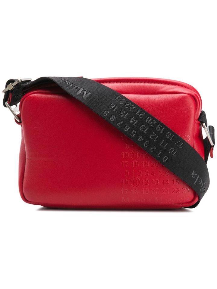 Maison Margiela Embossed Logo Crossbody Bag - Red