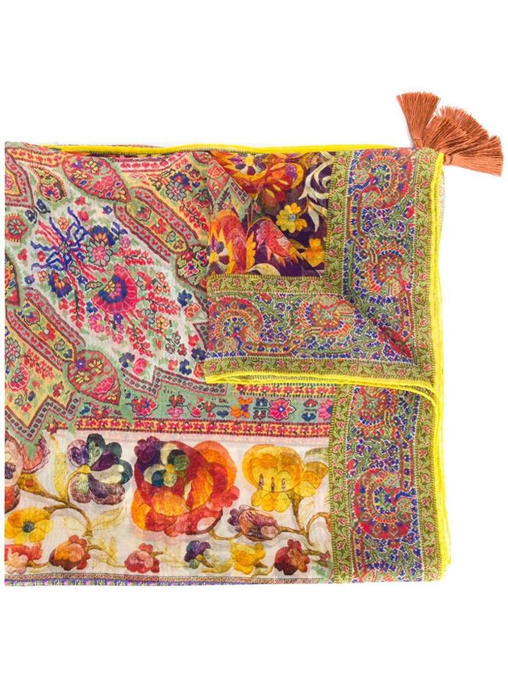 Etro Printed Tassel Scarf - Yellow