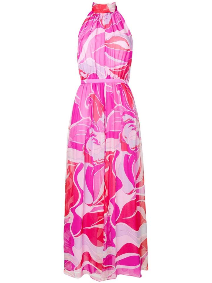 Emilio Pucci Abstract Print Midi Dress - Pink