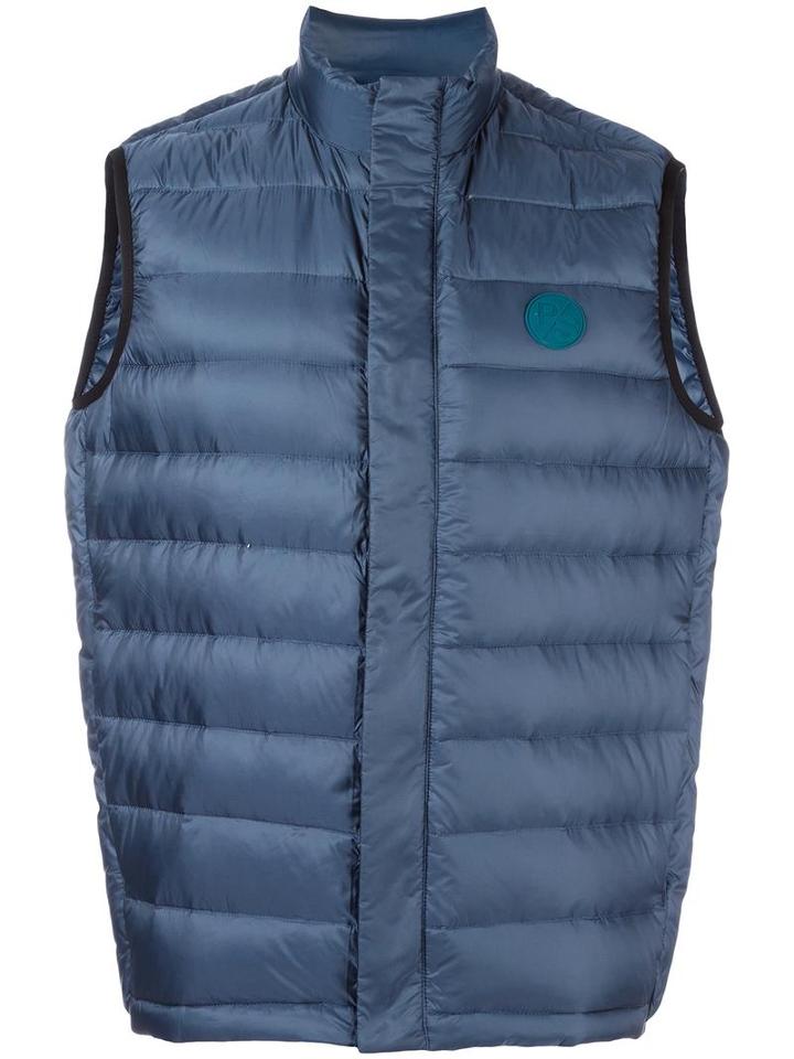 Ps By Paul Smith Zip Up Quilted Vest, Men's, Size: Medium, Blue, Feather Down/nylon