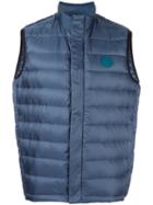 Ps By Paul Smith Zip Up Quilted Vest, Men's, Size: Medium, Blue, Feather Down/nylon