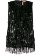 Nº21 Beaded Fringes Top - Black