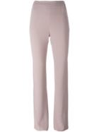 Msgm Flared Trousers, Women's, Size: 42, Pink/purple, Polyester/acetate/viscose
