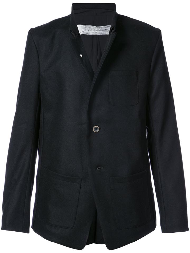 Individual Sentiments Stretch Flannel Blazer - Black