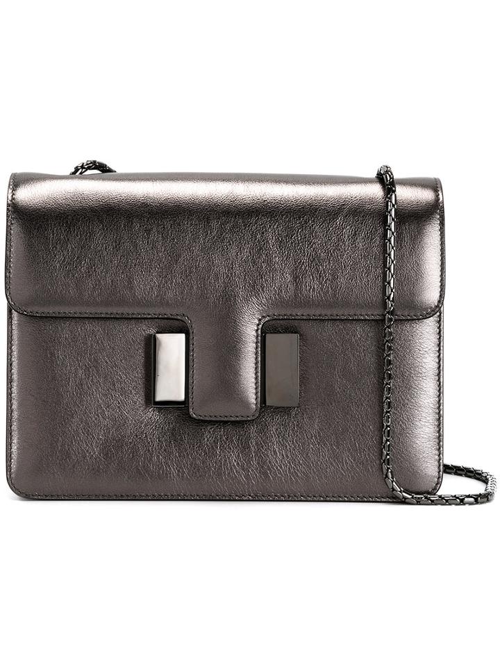Tom Ford - Chain Strap Shoulder Bag - Women - Calf Leather - One Size, Grey, Calf Leather