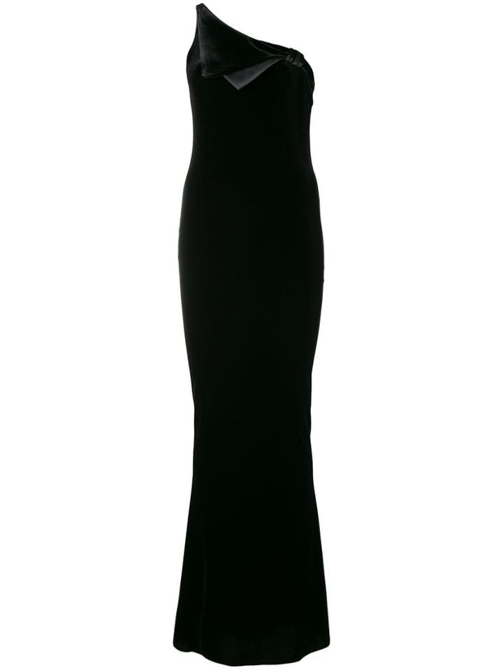 Emporio Armani Fitted One Shoulder Gown - Black