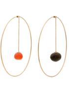 Jacquemus Gold-tone L'orange Dangling Pendant Hoop Earrings