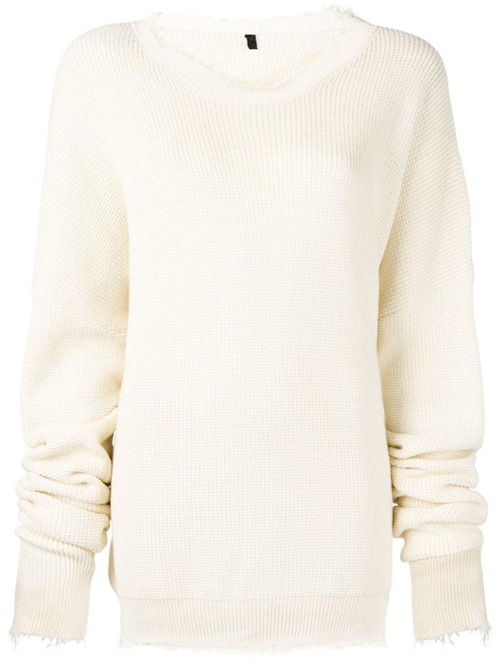 Unravel Project Distressed Cotton Sweater - Neutrals