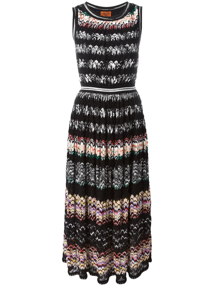 Missoni Elasticated Waistband Knitted Dress, Women's, Size: 42, Black, Polyester/viscose/cotton/spandex/elastane