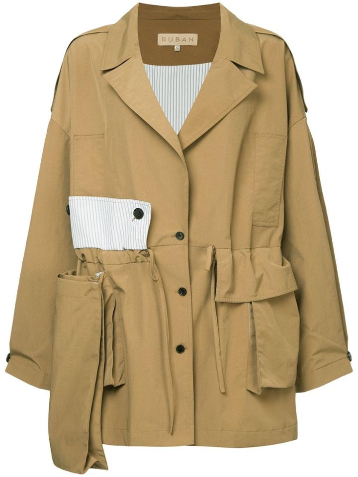 Ruban Oversized Fit Jacket - Brown