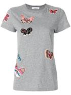 Valentino Embroidered Butterfly T-shirt - Grey