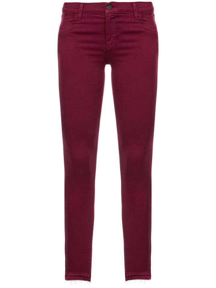 J Brand Skinny Mid Rise Jeans - Pink & Purple