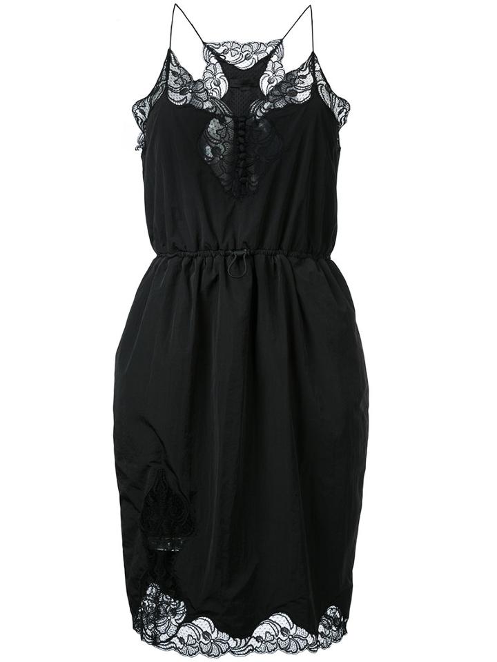 Alexander Wang - Lace Trim Slip Dress - Women - Nylon - 4, Black, Nylon
