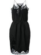 Alexander Wang - Lace Trim Slip Dress - Women - Nylon - 4, Black, Nylon