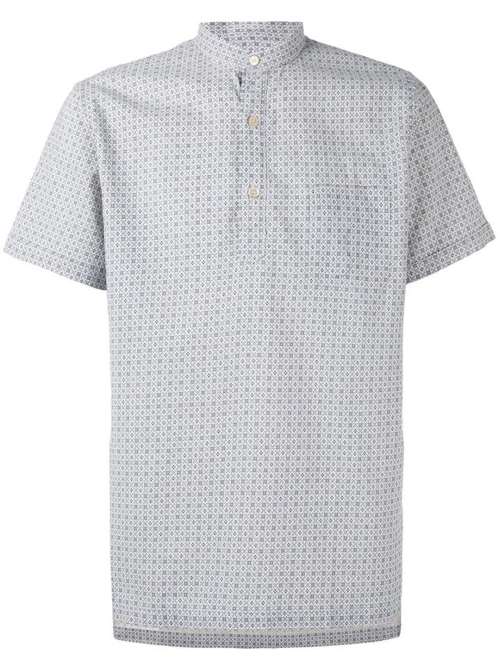 Lardini - Printed Short Sleeve Shirt - Men - Cotton/linen/flax - 42, Nude/neutrals, Cotton/linen/flax
